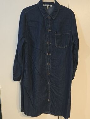 Code Bleu Dark Blue Denim Shirt Dress